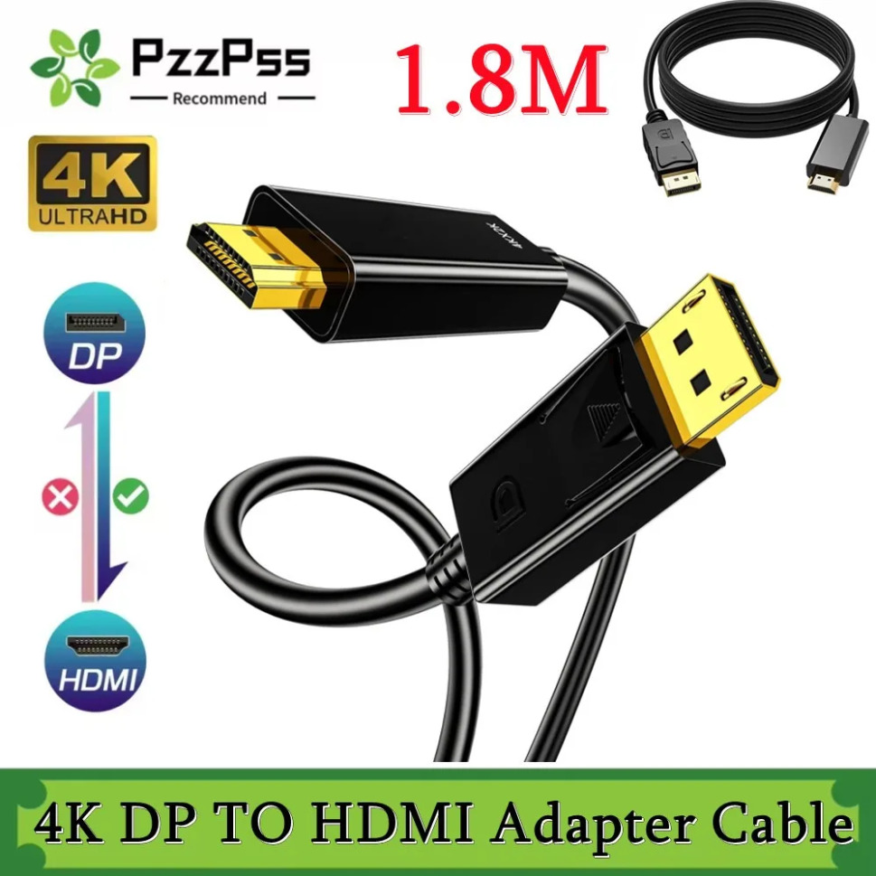 Tablet Lap Desk - Адаптер DisplayPort-HDMI 4K*2K, конвертер DP-HDMI, кабель
