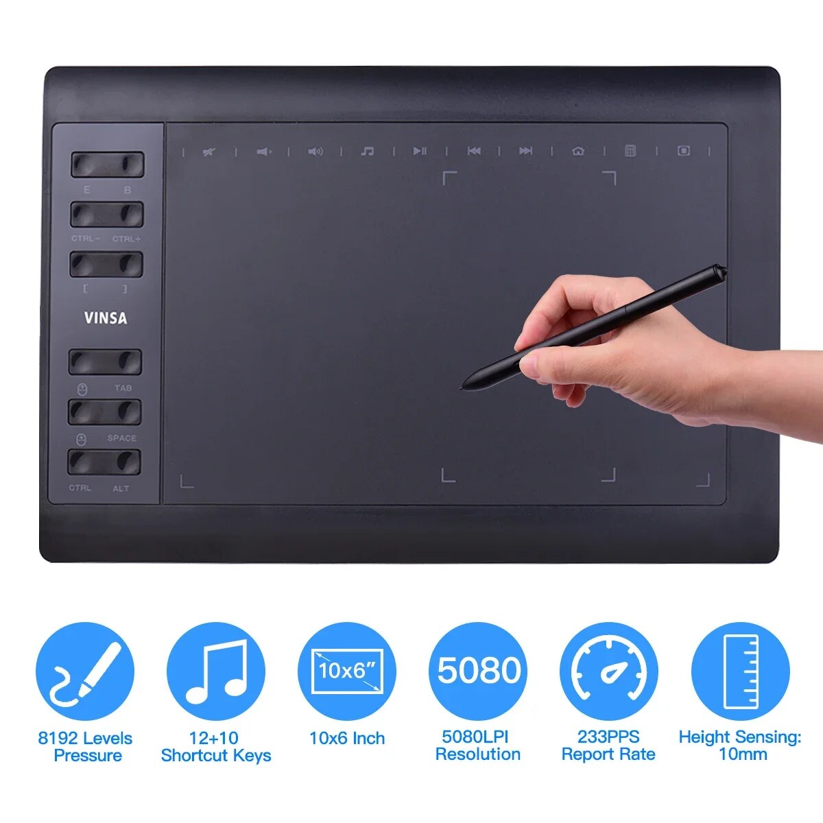 Graphic Tablet Accessories - Профессиональный графический планшет для рисования 10x6