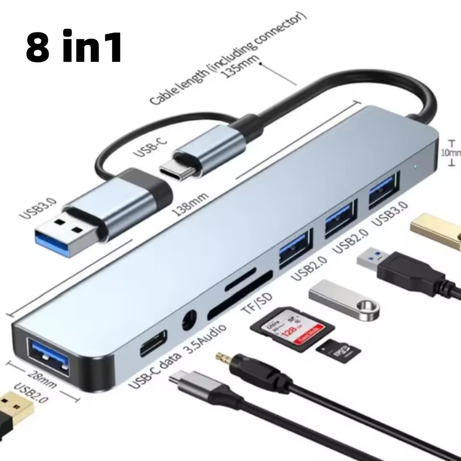 5/7/8-портовый USB-C хаб с 3.0 – обзор и цена Microsd Card Tablet