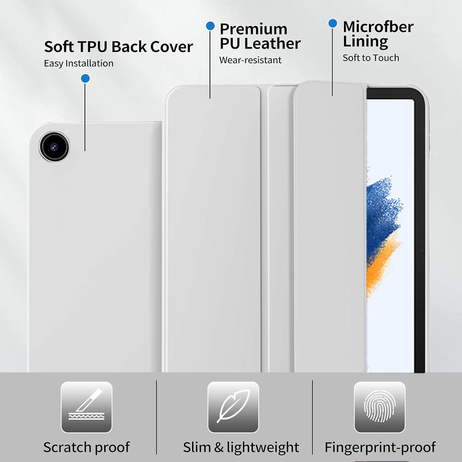 Трехсекционный флип-чехол для  – обзор и цена Samsung Tablet With Accessories