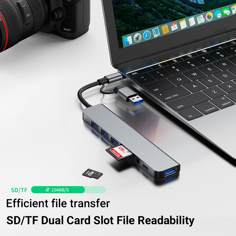8-в-1 USB + Type C HUB док-ста – обзор и цена Microsd Card Tablet